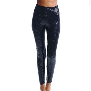 Commando High Waist Black Sequin Leggings, size XL